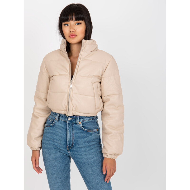 BASIC Světle béžová zkrácená prošívaná crop bunda -light beige 107715463