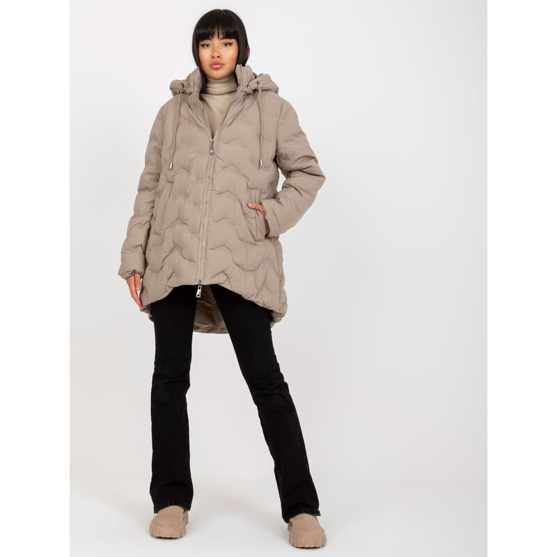 MINORITY Béžová dlouhá prošívaná bunda --beige 74564802