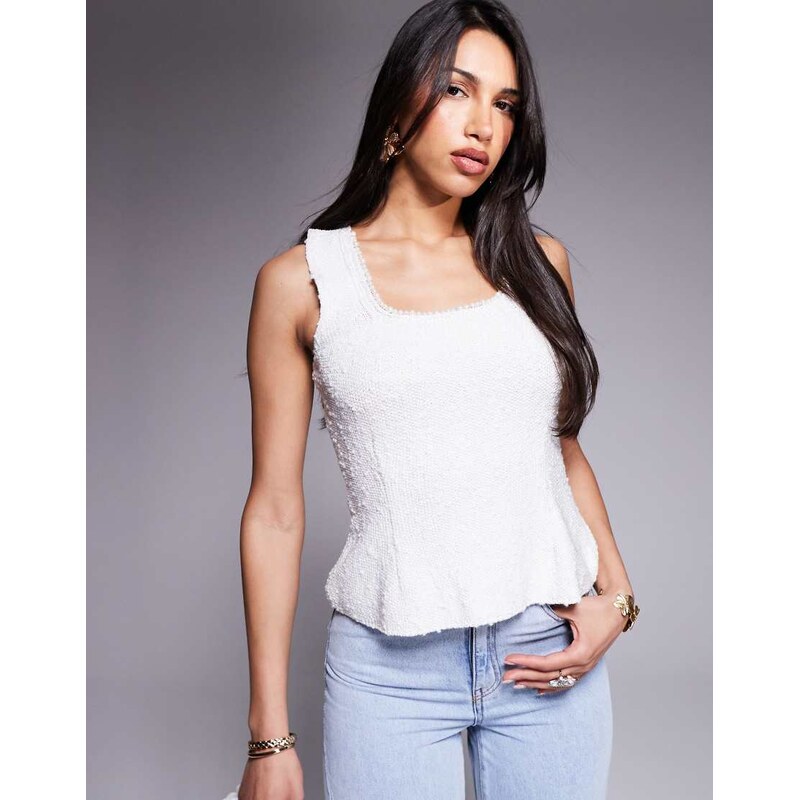 River Island boucle vest in white 105151881