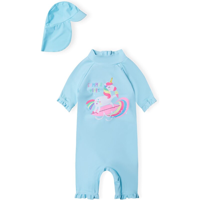 MINOTI UV ochrana světlemodrá / pink / bílá