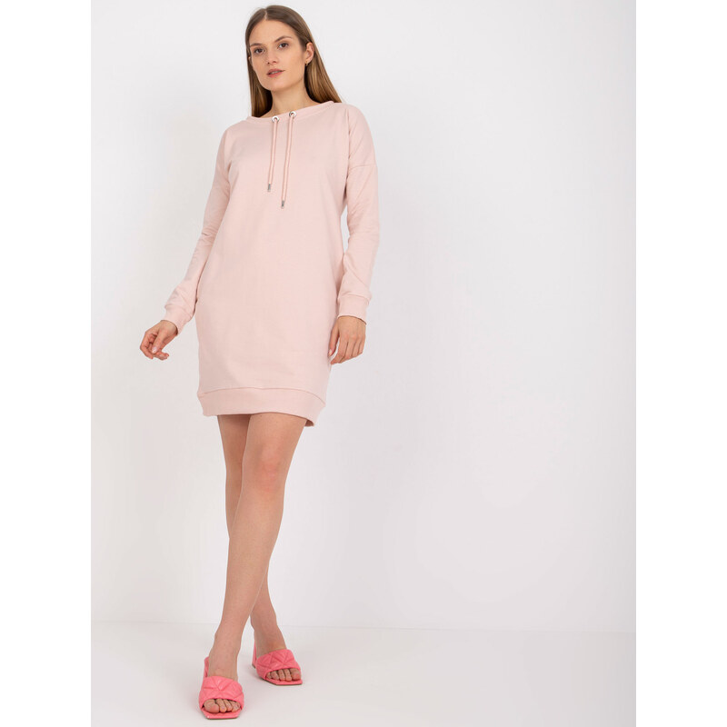 BASIC FEEL GOOD Světle růžové mikinové šaty --light pink Pudrová