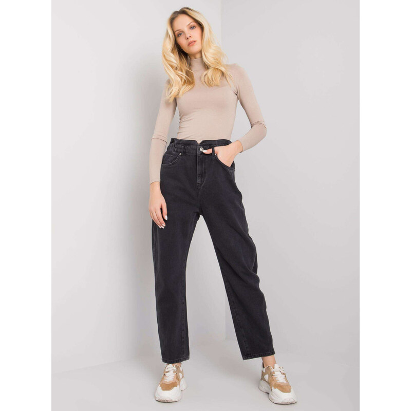 RUE PARIS Černé dámské oversize kalhoty RO-SP-PNT-06.17P-black
