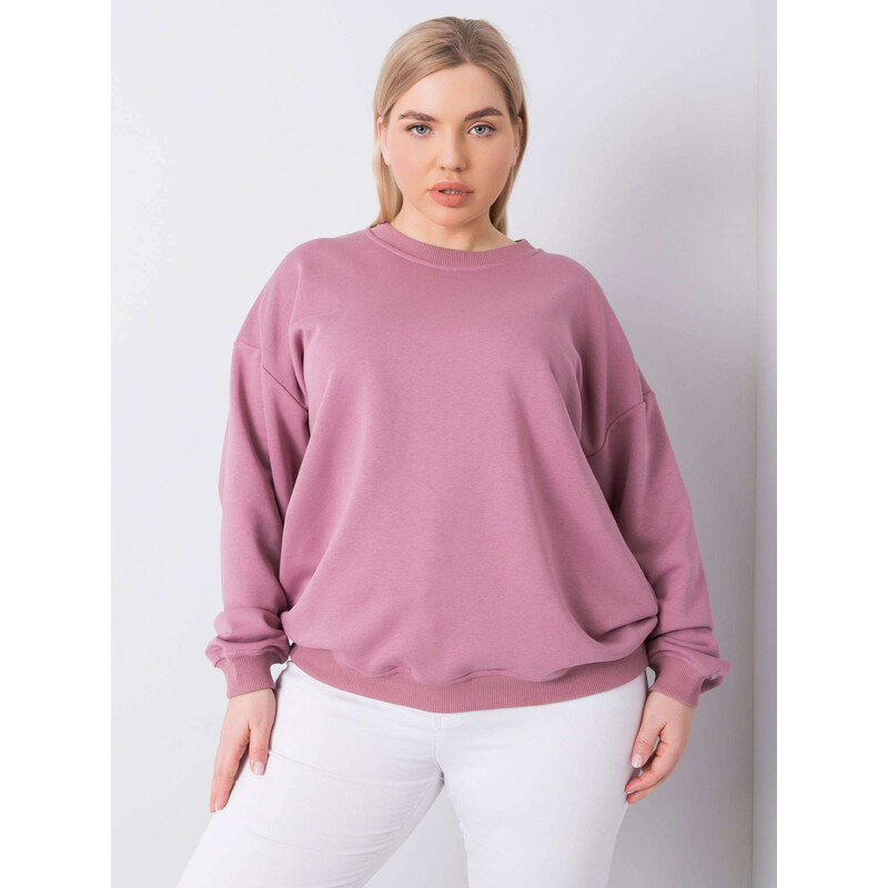 BASIC FEEL GOOD Růžová dámská mikina bez kapuce -pink 85870509