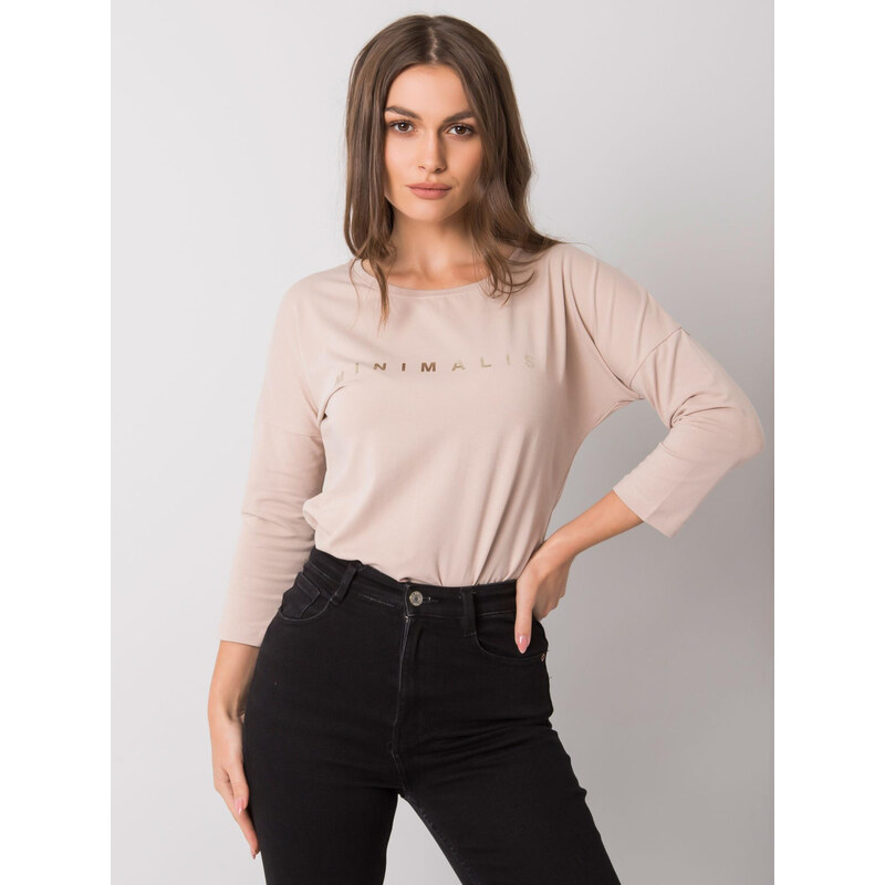 RELEVANCE Béžové dámské tričko MINIMALIST -beige Béžová