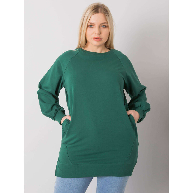RELEVANCE Tmavě zelené dámské tričko s kapsami -dark green Tmavě 85872164