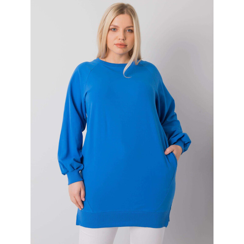 RELEVANCE Modré dámské tričko s kapsami -blue Modrá 85872151