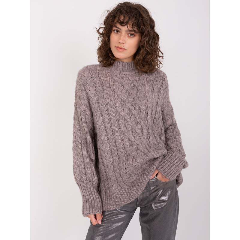 ITALY MODA Tmavě šedý pletený rolák -dark grey Šedá 86933727