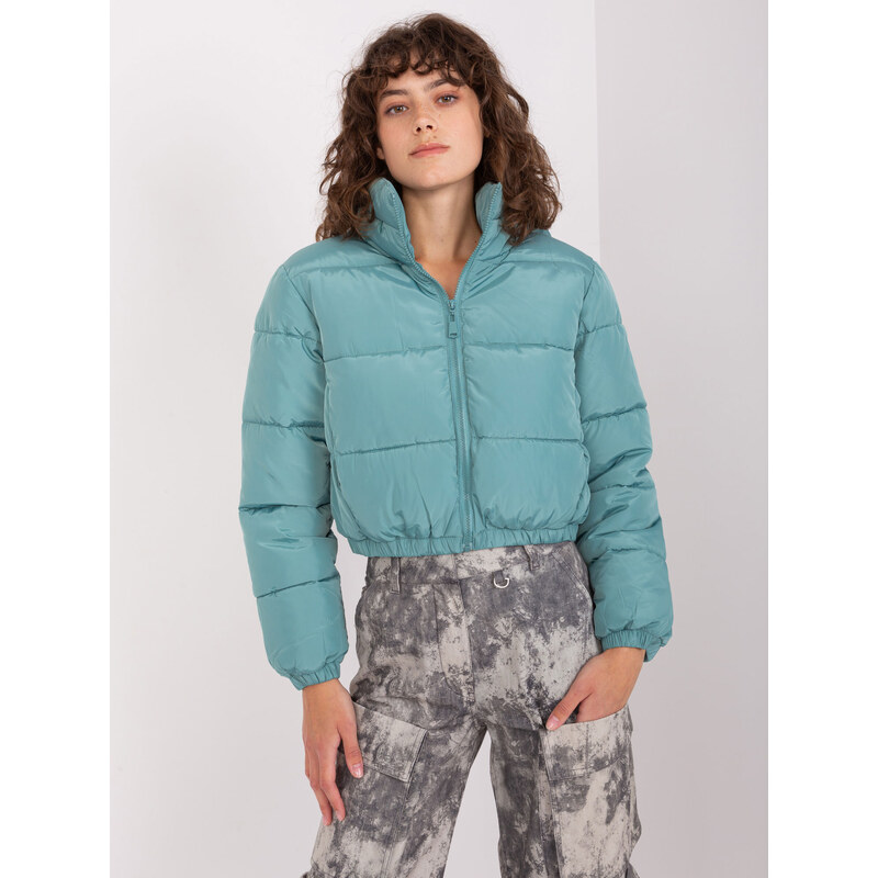 MINORITY Tyrkysová zkrácená crop bunda -turquoise 86946129