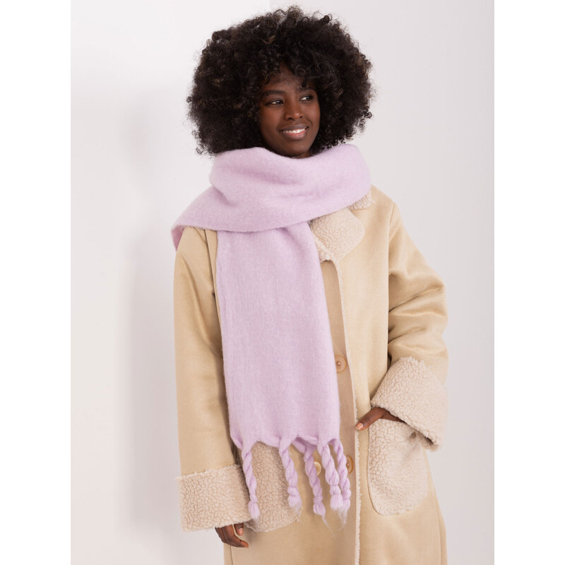 ITALY MODA Světle fialová šála s copy --light purple 88286165