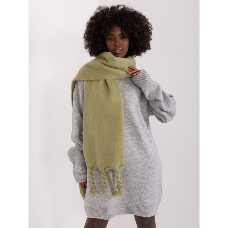 ITALY MODA Khaki šála s copy --pistacio