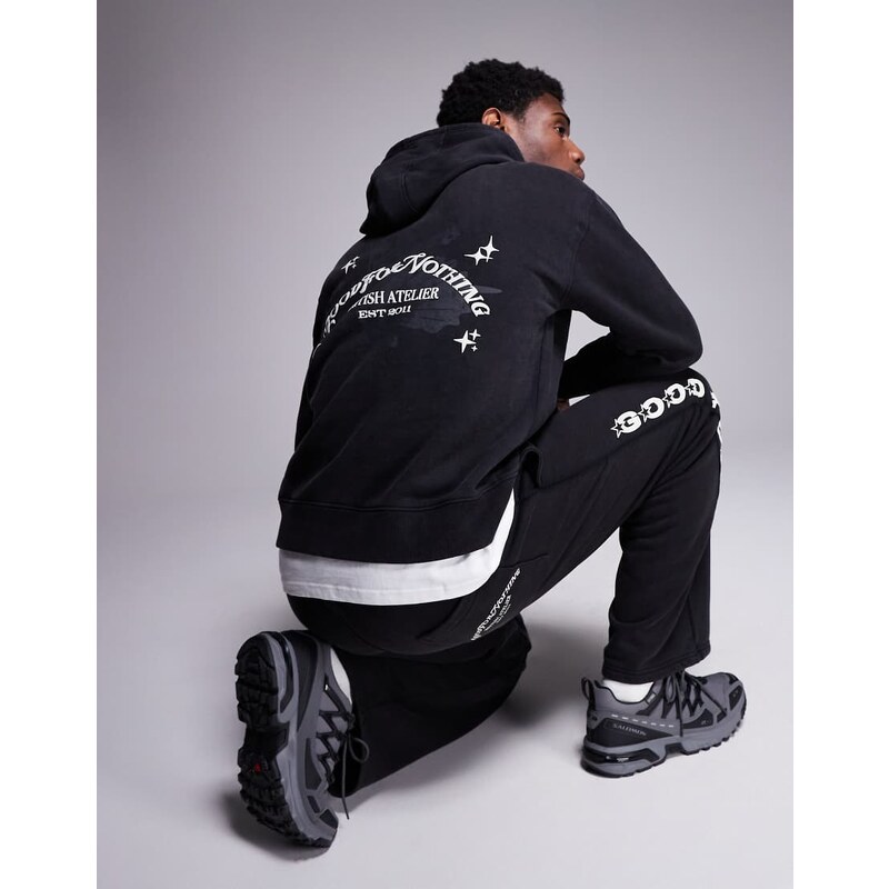 Good For Nothing co-ord space dye hoodie with sleeve and back