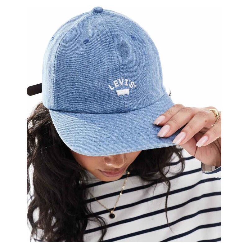 Levis Lazy girl cap with small logo in blue denim