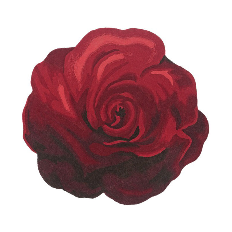 heine home Koberec s vysokým vlasem Růže červená 120 cm, kruh