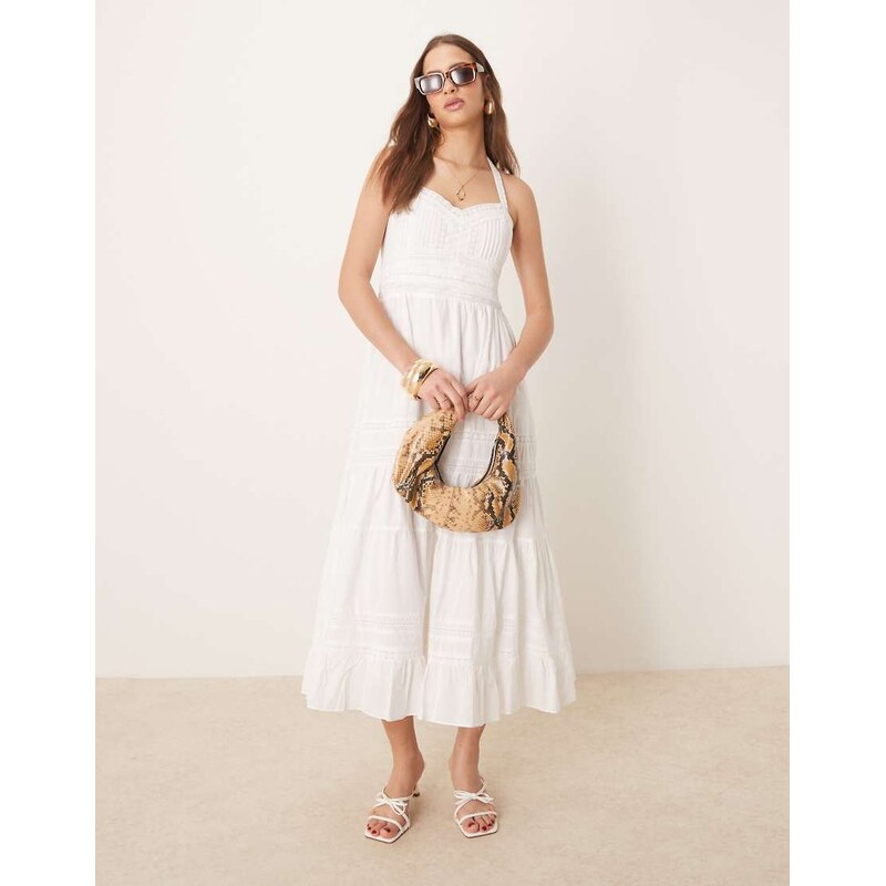 Forever New tiered midaxi dress in cream-White 105176343