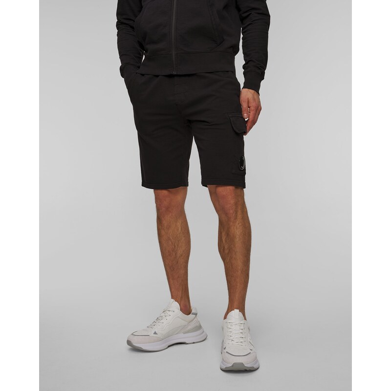CP Company Černé pánské kraťasy C.P. Company Light Fleece Cargo Lens Shorts