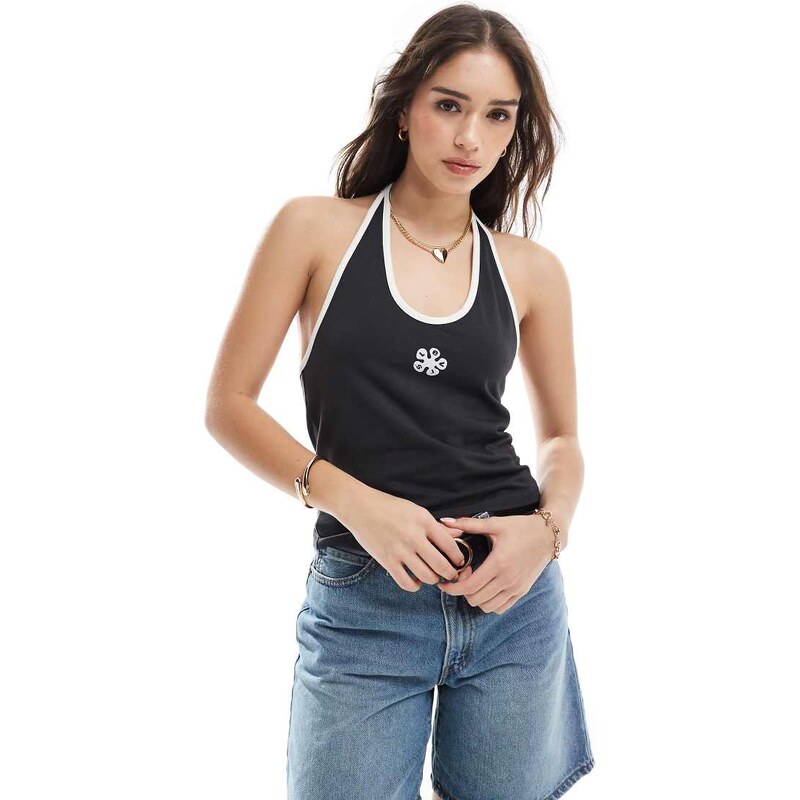 Levis halter top with central logo in black 115556424