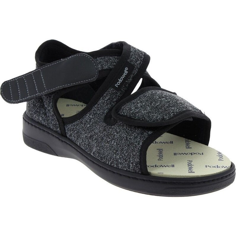 PodoWell XILO sandály extraširoké unisex šedočerný 105174868
