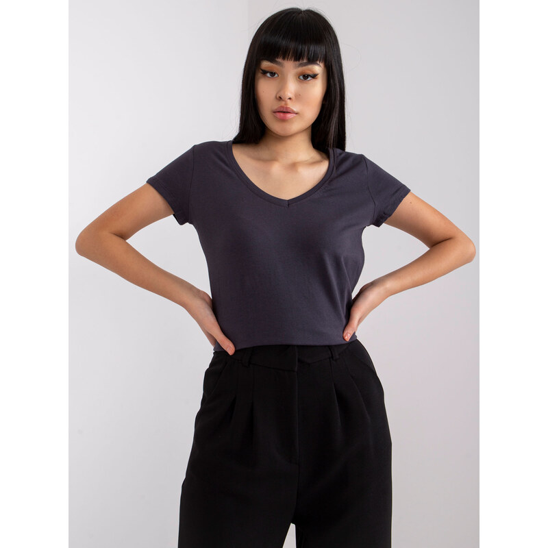 BASIC Dámské tmavě šedé tričko -dark grey Šedá