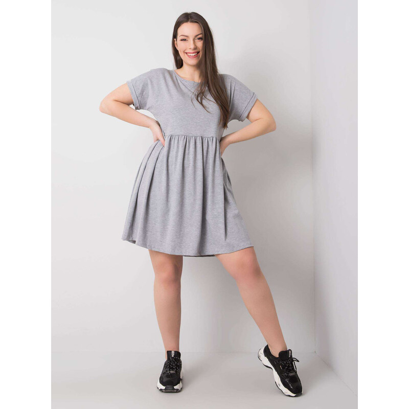 Šedé dámské basic šaty -RV-SK-6292.09P-grey