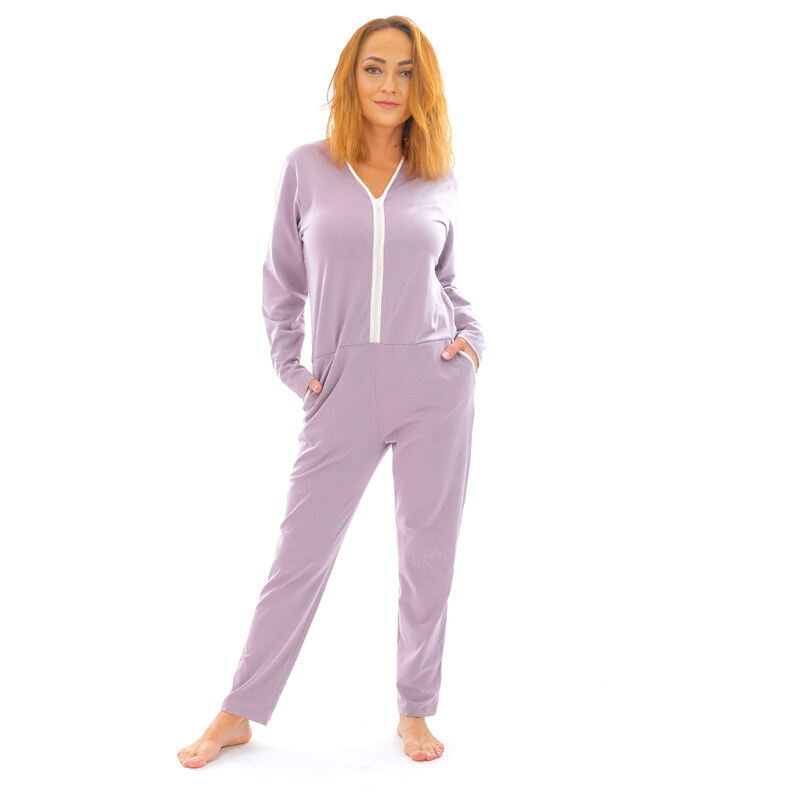 Dendy Dámský overal pyžamový dlouhý Lilac 92886907