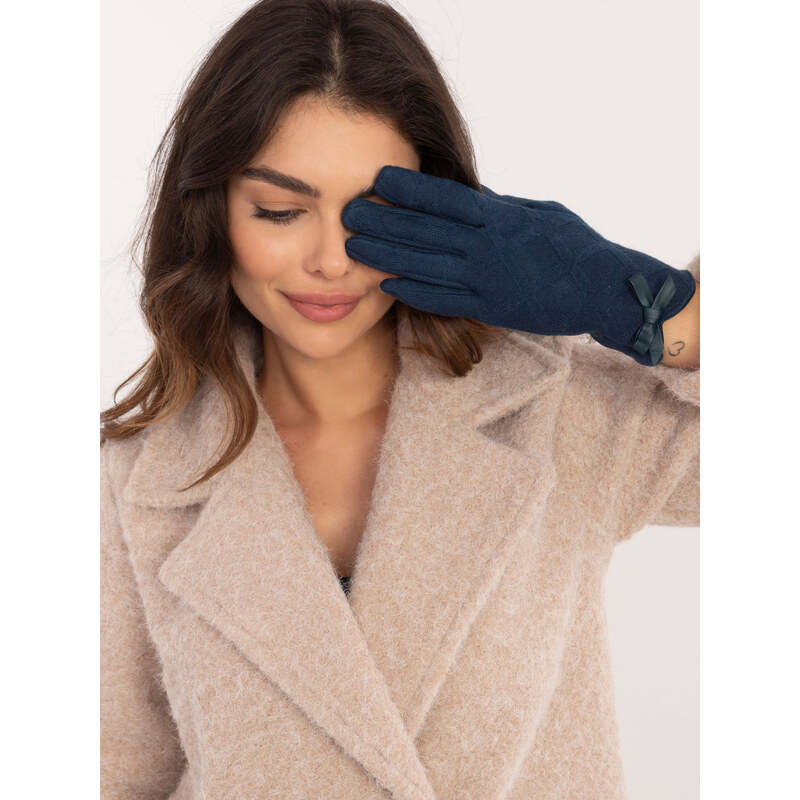 ITALY MODA Tmavě modré dámské rukavice -navy Tmavě modrá 100722930