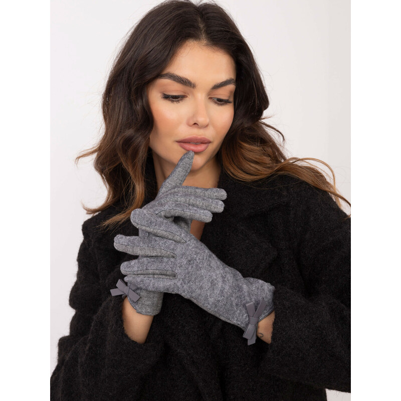 ITALY MODA Šedé dámské rukavice -grey Šedá 100722931