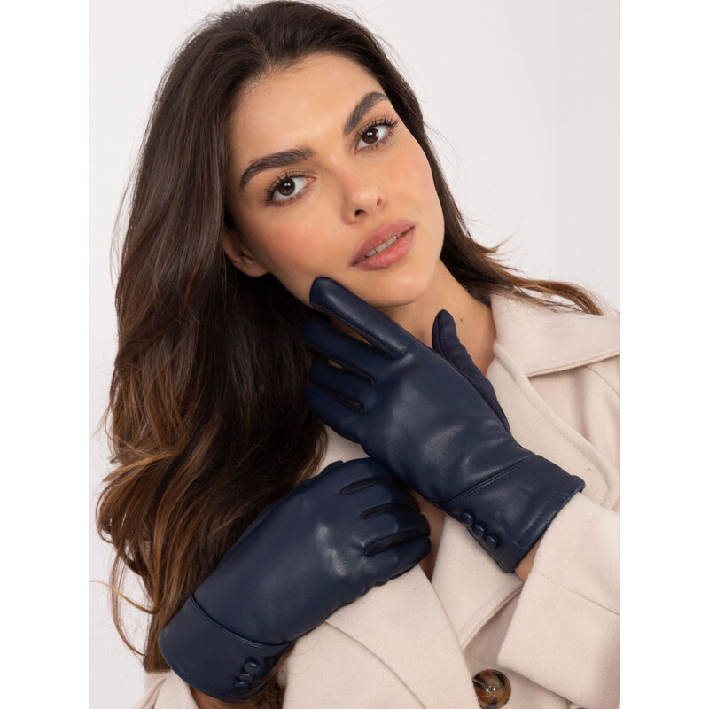 ITALY MODA Tmavě modré elegantní dámské rukavice -dark blue Tmavě 100767782