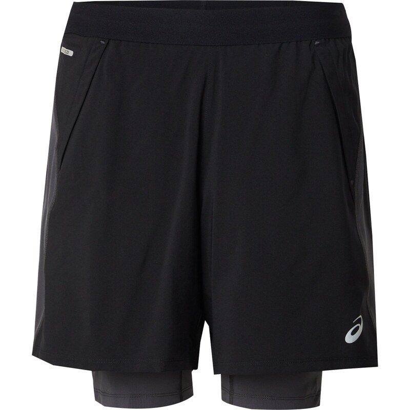ASICS Sportovní kalhoty ROAD stříbrně šedá / černá