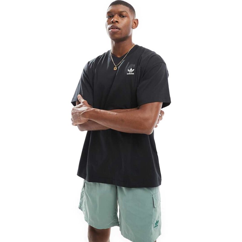 adidas Originals Trefoil Essentials oversized t-shirt in black