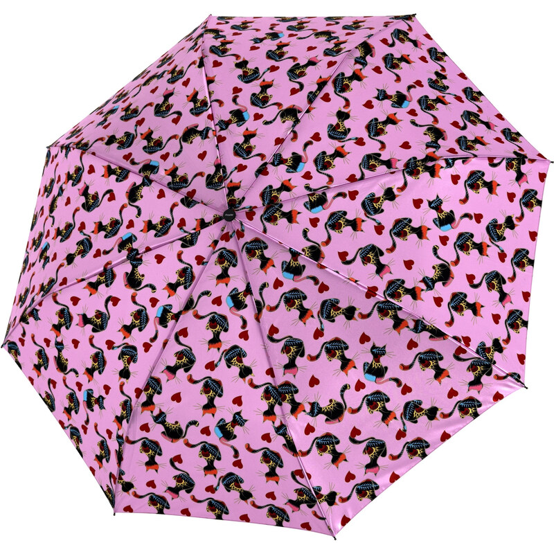 Dámský deštník Doppler Fiber Magic Cat Lover Pink 105205007