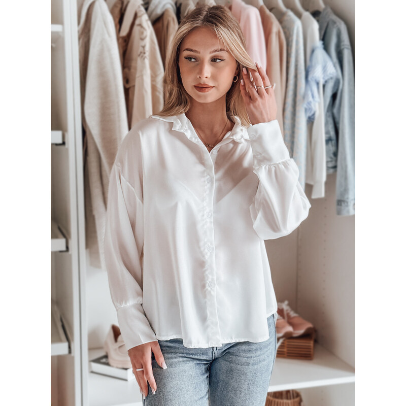 DStreet Dámská oversize halenka SATINIA bílá