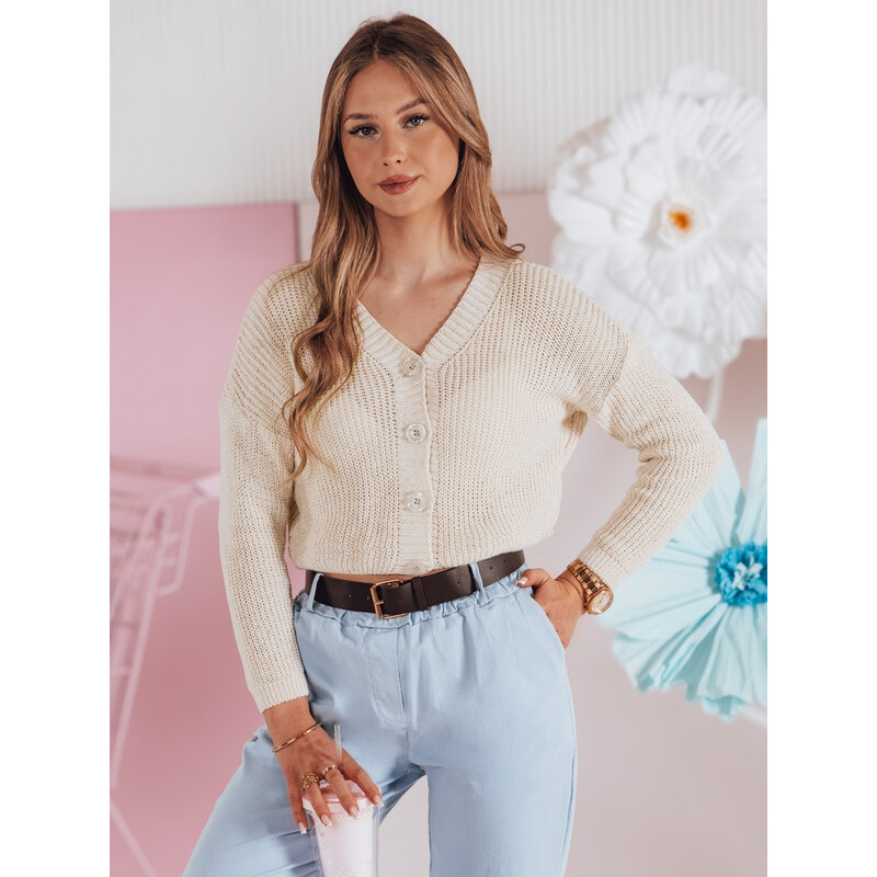 DStreet Dámský oversize svetr SWEETDREAM ecru