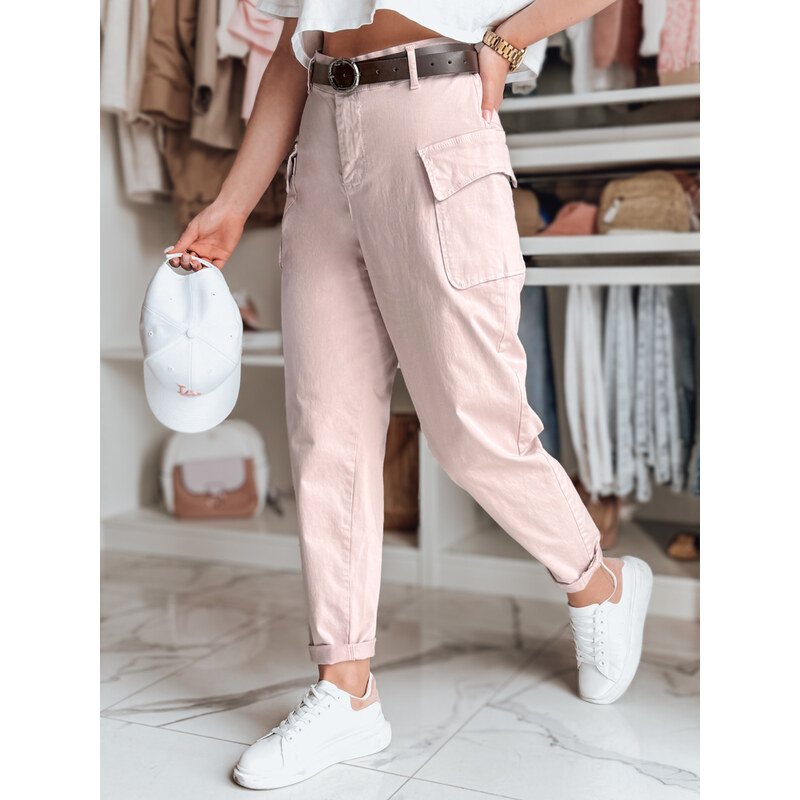 DStreet Růžové dámské baggy kalhoty GOTRENDI