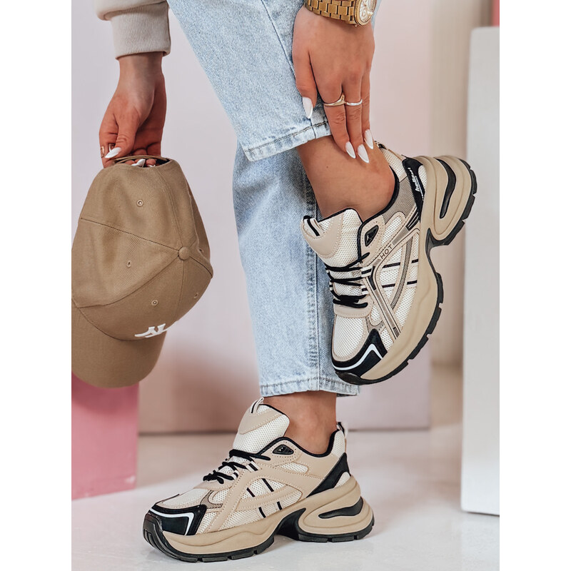 DStreet Dámské sneakersy MODERMAX khaki