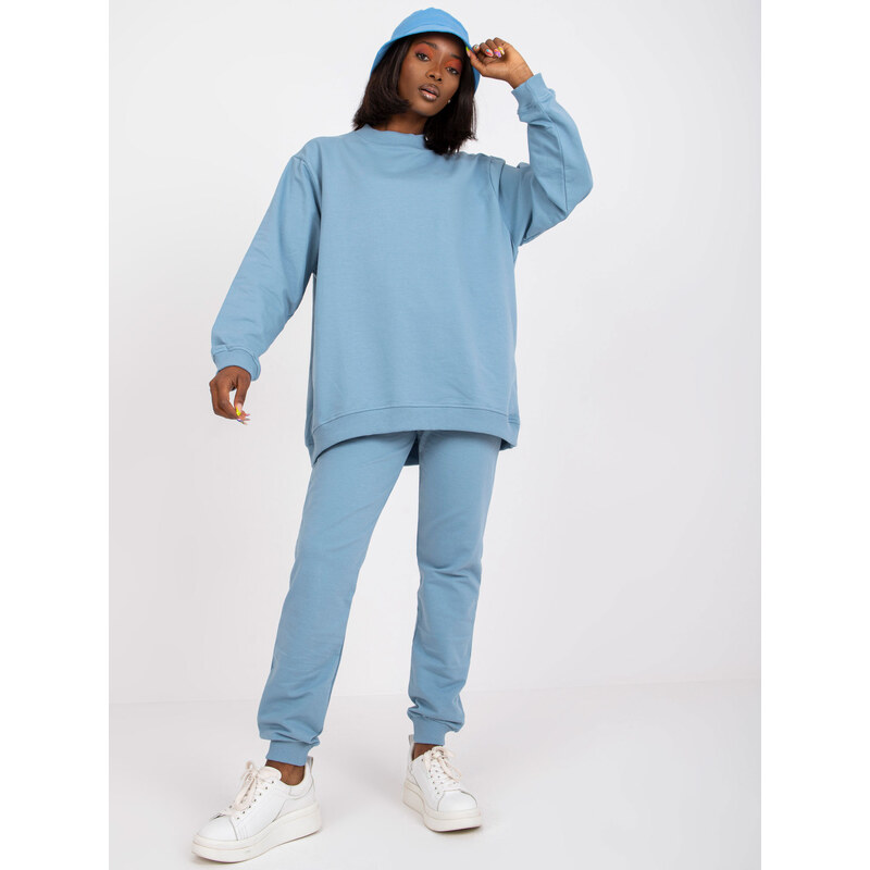 BASIC FEEL GOOD Světle modrá dámská mikina bez kapuce -light blue 69634862