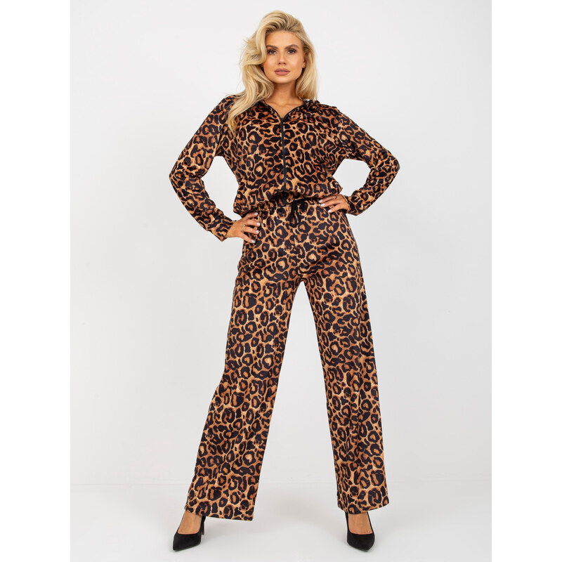 BASIC Leopardí velurová souprava -LK-KMPL-509031.08P-black-beige