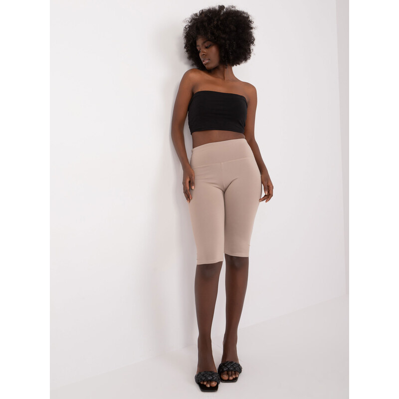 BASIC Tmavě béžové biker shorts --ciemny bezowy Béžová 90167470