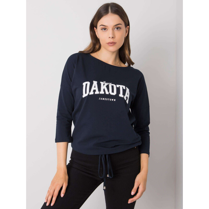 RUE PARIS Tmavě modré dámské tričko s nápisem DAKOTA -blue Tmavě modrá 60132144