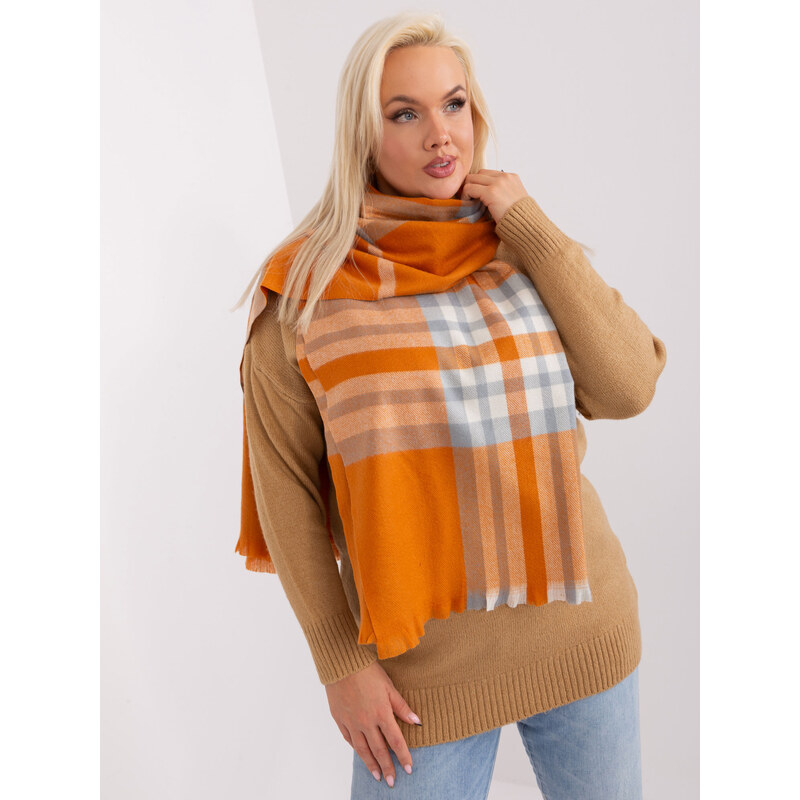 ITALY MODA Tmavě oranžová vzorovaná šála -dark orange Oranžová