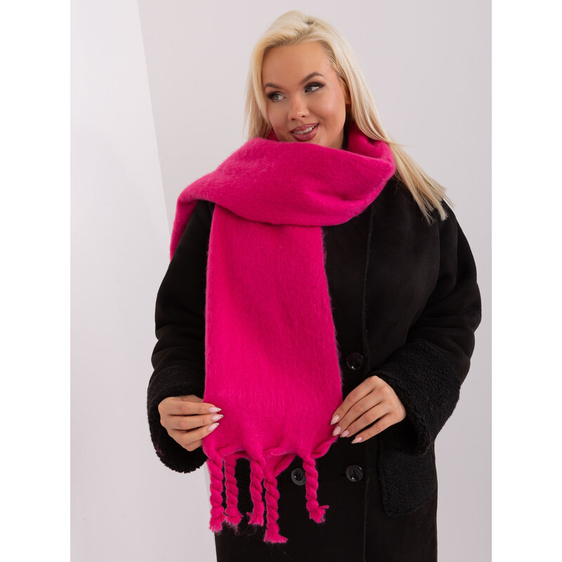 ITALY MODA Tmavě růžová šála s copy -fuchsia 88286047