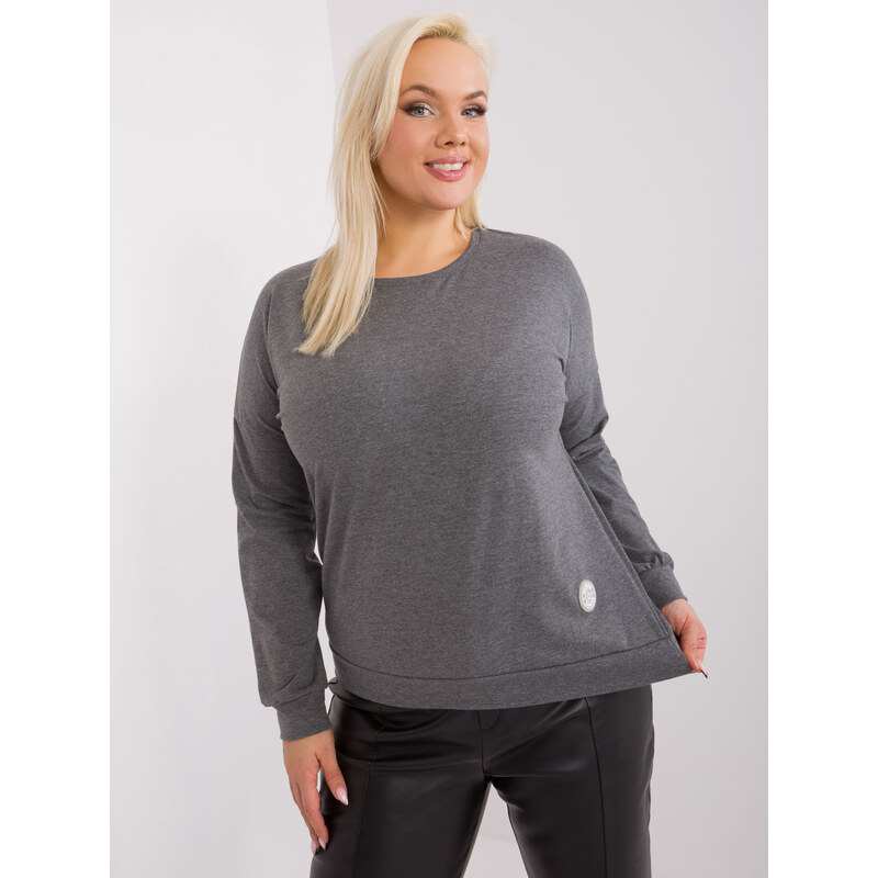 RELEVANCE Tmavě šedé jednobarevné tričko -dark grey Šedá 88286102