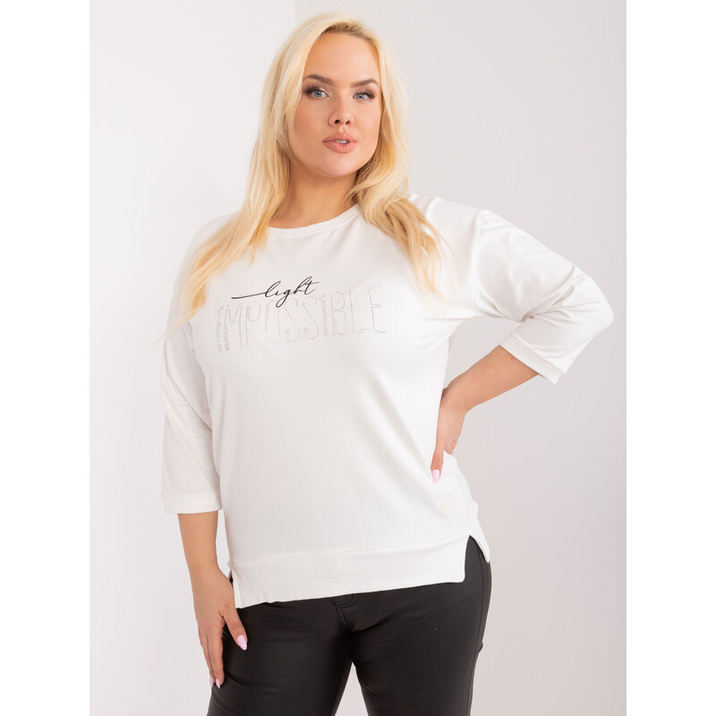 RELEVANCE Bílé tričko s nápisem a 3/4 rukávem -white Bílá 90485965