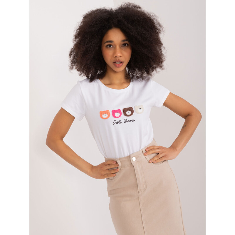 BASIC FEEL GOOD Bílé tričko s potiskem -white Bílá 91092764