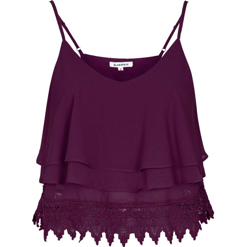 Topshop **Lace Cropped Cami Top by Glamorous