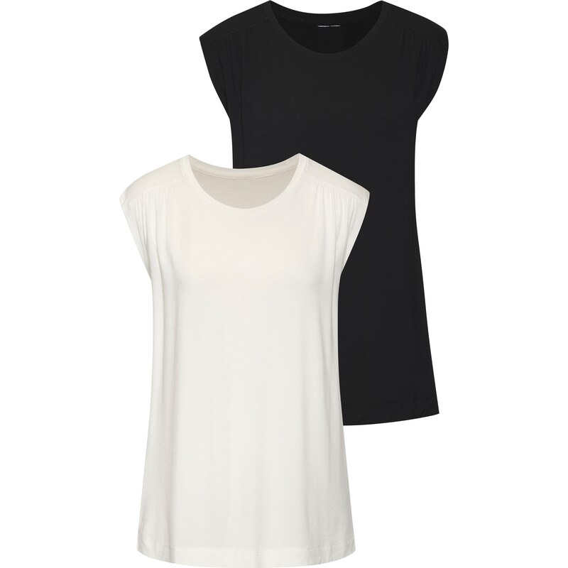 LASCANA Tričko černá / offwhite