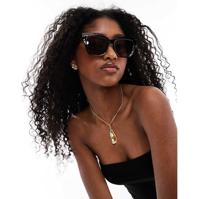 AJ Morgan classic cat eye sunglasses in tortoiseshell-Black
