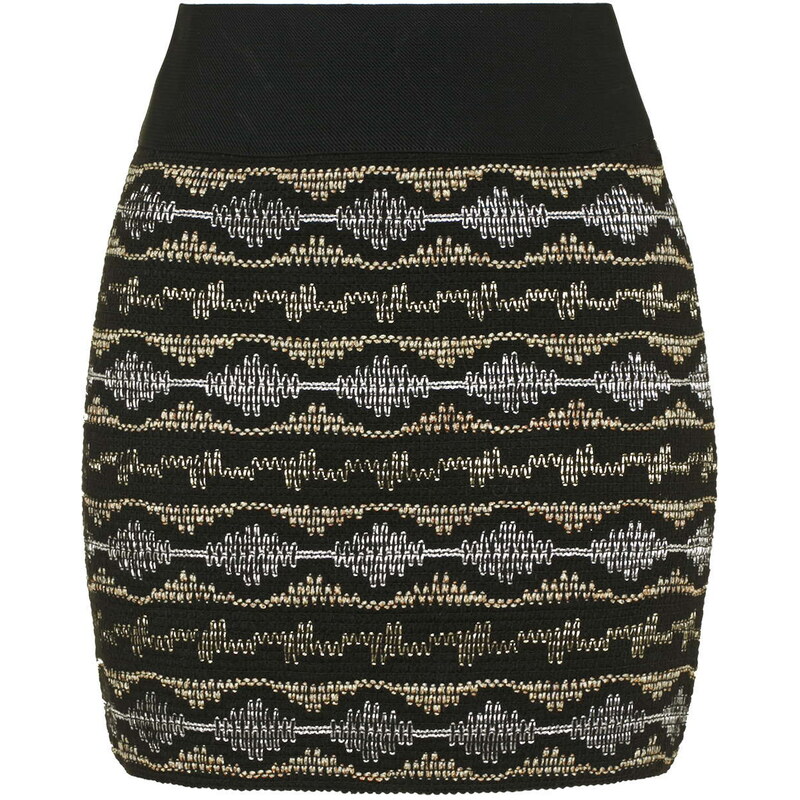 Topshop **Lunar - Silver And Gold Elasticated Mini Skirt by WYLDR