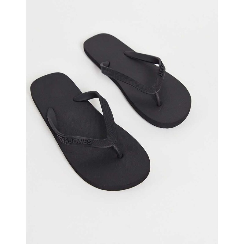 Jack & Jones flip flops in black