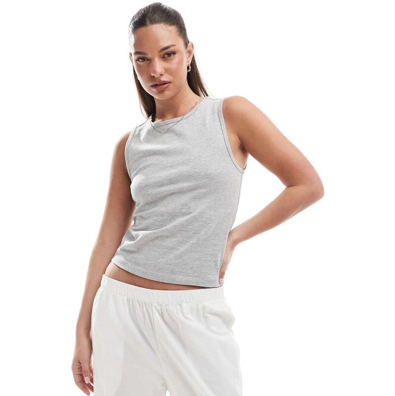 ASOS DESIGN crew neck tank top in grey marl 105858243