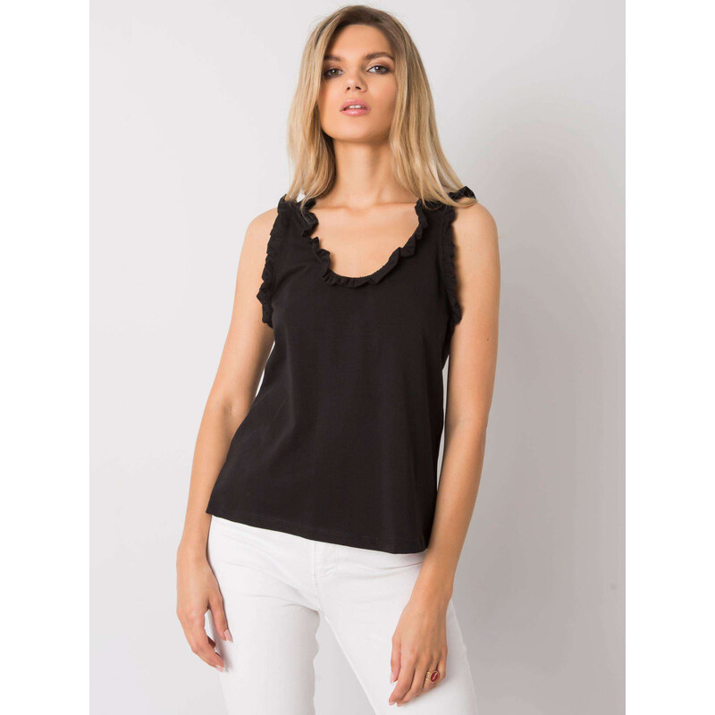 RUE PARIS Černý dámský top -black Černá 62788144